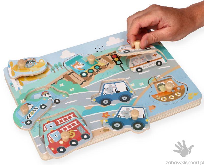 Puzzle dźwiękowe Adam Toys- Pojazdy - obrazek 2