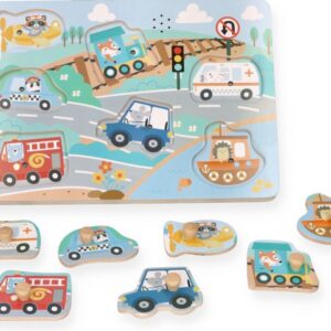 Puzzle dźwiękowe Adam Toys- Pojazdy