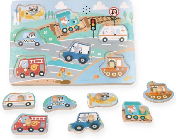Puzzle dźwiękowe Adam Toys- Pojazdy