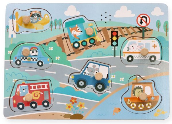 Puzzle dźwiękowe Adam Toys- Pojazdy - obrazek 3