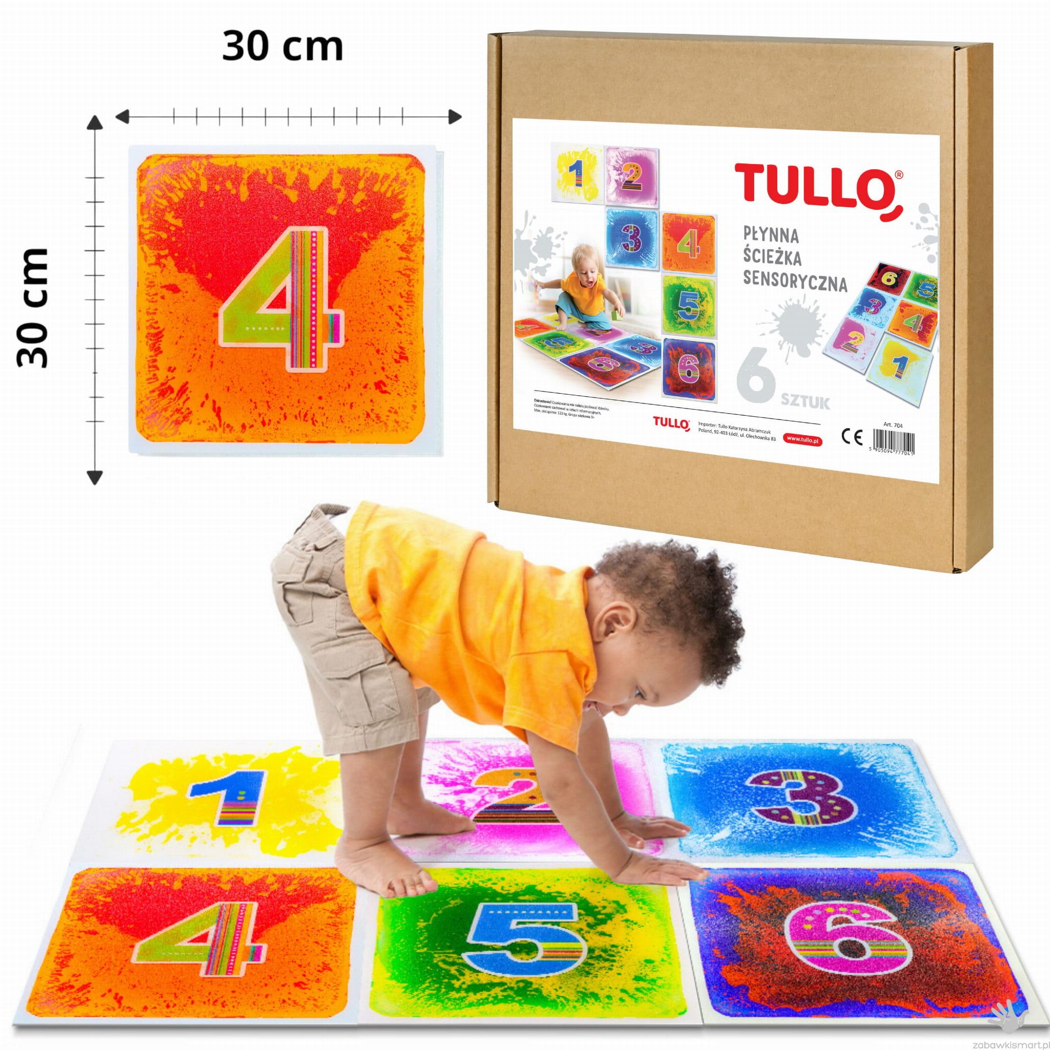Sensoryczne płytki z cieczą Tullo (30x30 cm)- zestaw 6 szt. CYFRY