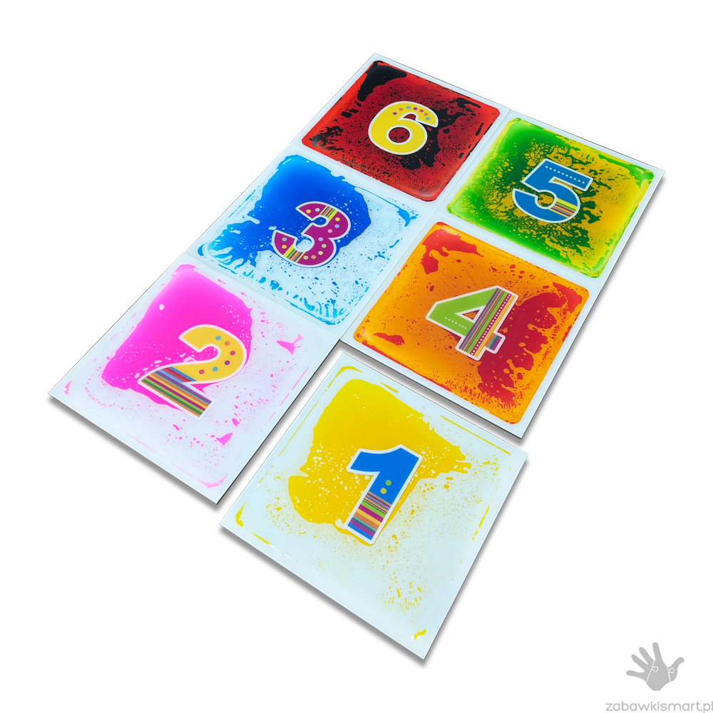 Sensoryczne płytki z cieczą Tullo (30x30 cm)- zestaw 6 szt. CYFRY - obrazek 6