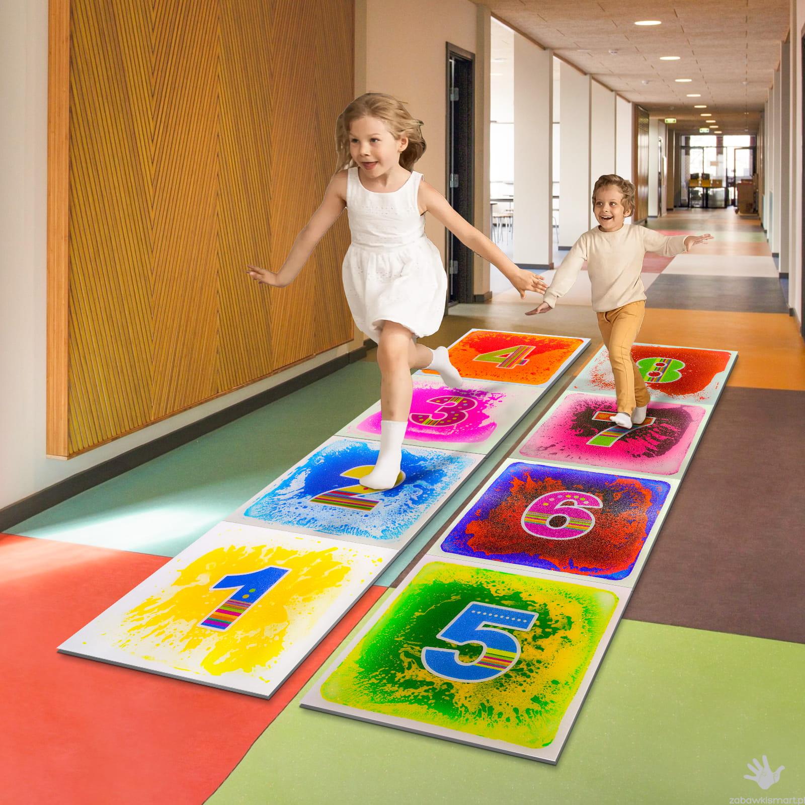 Sensoryczne płytki z cieczą Tullo (30x30 cm)- zestaw 6 szt. CYFRY - obrazek 4