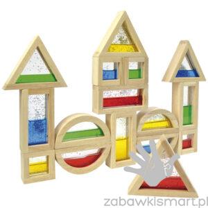 Klocki konstrukcyjne z oknami i brokatem- Eduplay