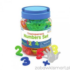Przezroczyste kolorowe liczby Amaya- zestaw 48 szt.
