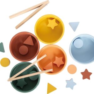 Drewniane miseczki do sortowania Montessori- SmallFoot