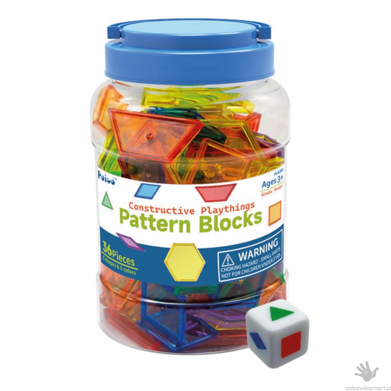 Przezroczyste płaskie kształty geometryczne Amaya- zestaw 36 szt.