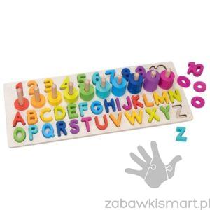Układanka drewniana Goki- cyferki, literki, krążki