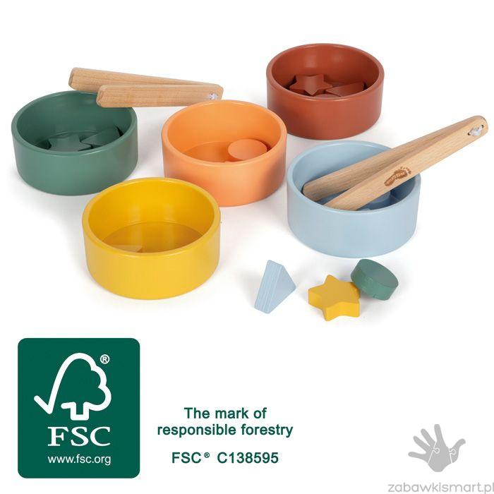 Drewniane miseczki do sortowania Montessori- SmallFoot - obrazek 3