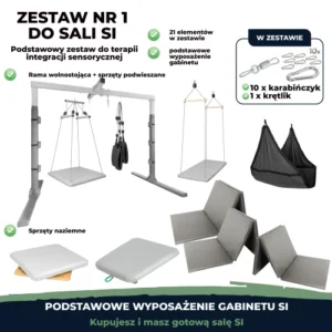 Zestaw nr 1 do sali SI- z ramą wolnostojącą o szer. zewnętrznej 3 m (szaro- grafitowy)